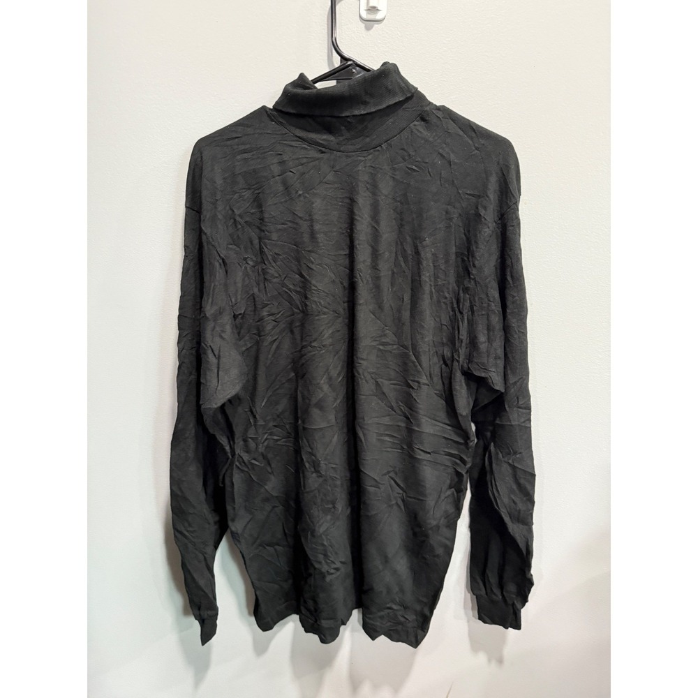 Vintage Fruit of the Loom Black Turtleneck Long‎ Sleeve Top Menswear